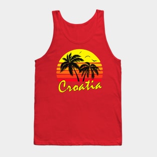 Croatia Retro Sunset Tank Top